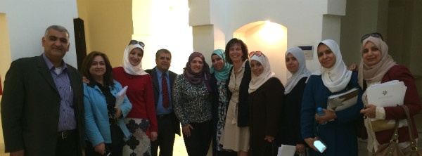 Photo: Superintendent Kelly Lyman with Jordanian  school leaders and QRTA staff.