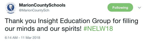 NELW18 Tweet from Marion-County School District